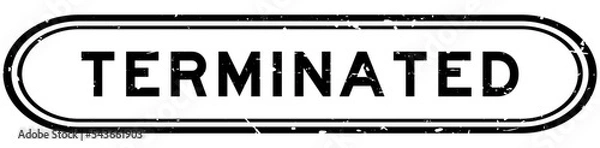 Fototapeta Grunge black terminated word rubber seal stamp on white background