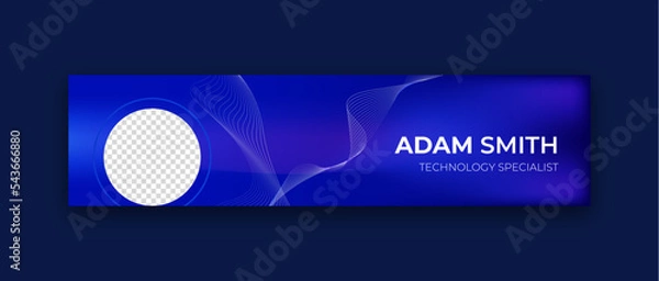 Fototapeta Modern technology LinkedIn cover or banner design of liquid mesh vibrant and soft pastel gradient smooth blue color background