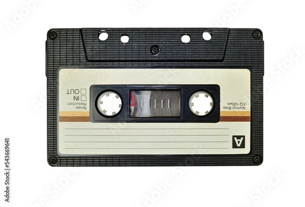 Fototapeta Cassette tape, isolated on white