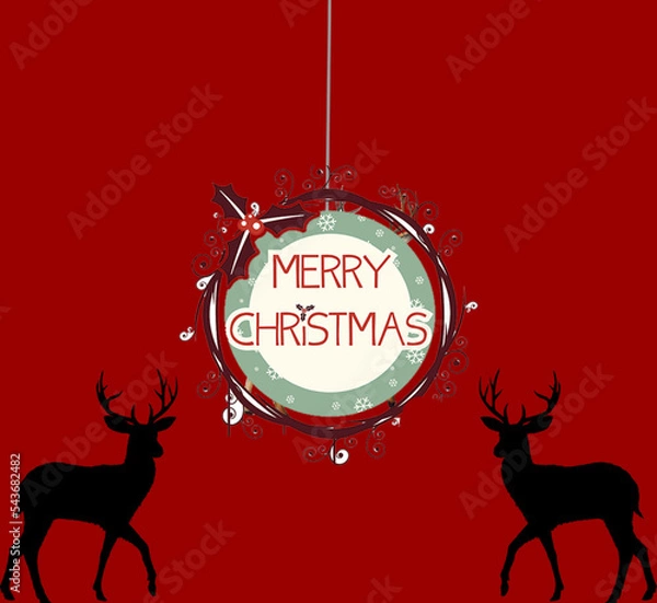 Obraz Christmas new holidays winter white seasonal snowflake red background and wallpaper creative and decorated white pattern present tradition gifts and celebrated with beautiful template and card.