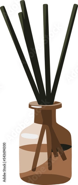 Fototapeta Vector brown glass aroma diffuser