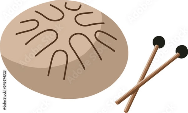 Obraz Vector beige tank drum with chopsticks