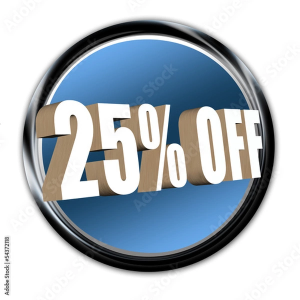 Fototapeta Classy Blue Button 25% Off