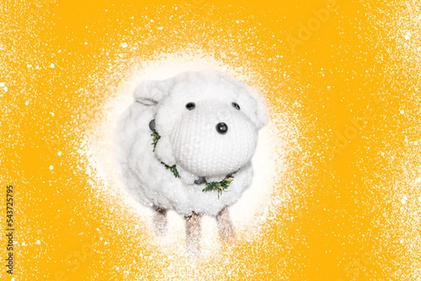Obraz sheep on yellow background