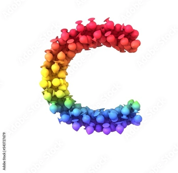 Obraz Rainbow Butt Plug  Themed Font  Letter C