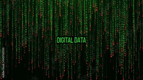 Fototapeta Matrix background with the green symbols