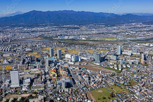 Fototapeta 海老名駅前周辺・2022撮影・空撮