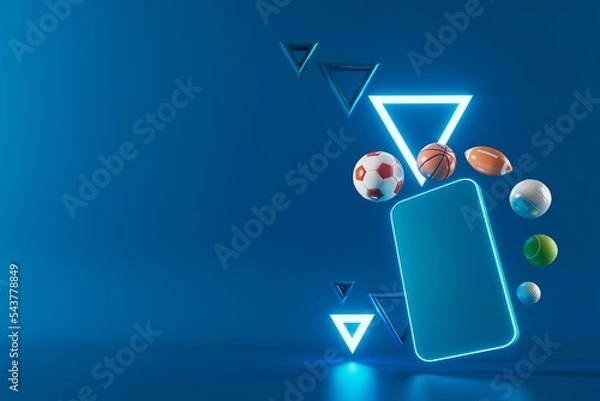 Fototapeta 3d football object design. realistic rendering. abstract futuristic background. 3d illustration. motion geometry concept. sport competition graphic. tournament game bet content. soccer ball element.