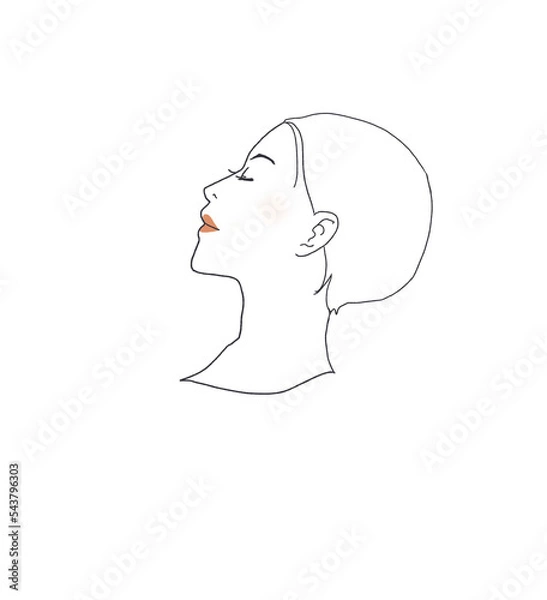 Obraz 横を向いた美しい女性