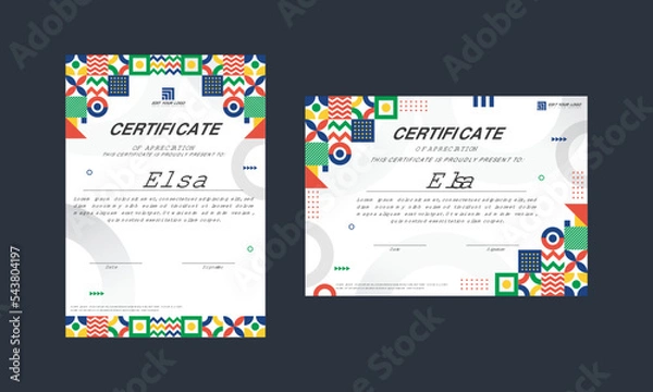Obraz Modern certificate design with mosaic theme