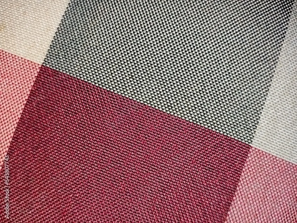 Fototapeta Checkered multicolor red, black, and white texture background