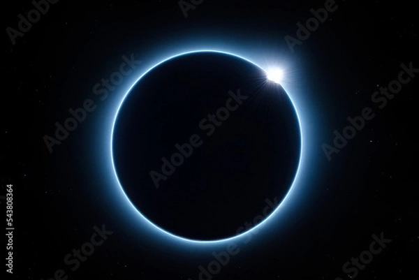 Obraz Zaćmienie słoneczne na czarnym tle
