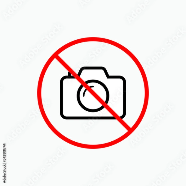 Fototapeta No Camera Icon . Documentation Prohibited Symbol - Vector.        