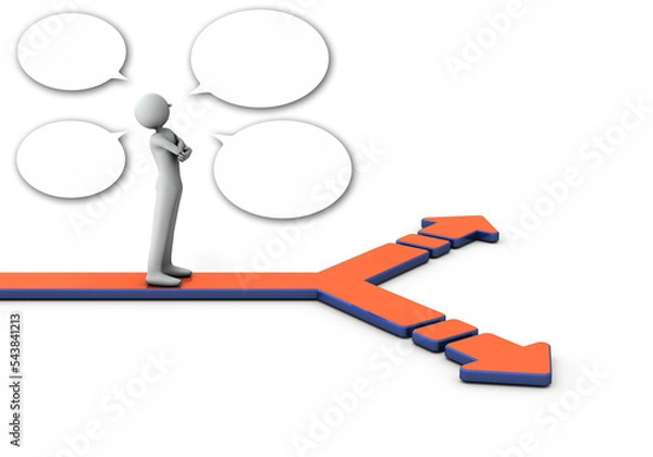 Obraz 岐路で自問自答する人物