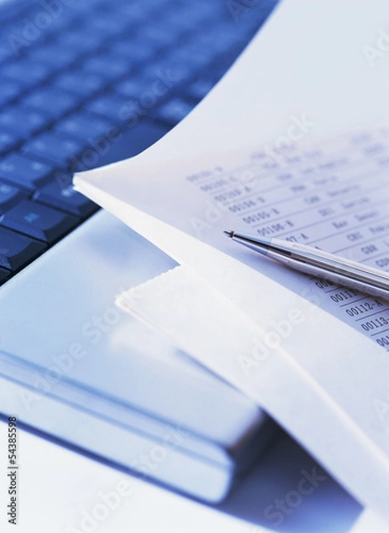 Fototapeta computer and document