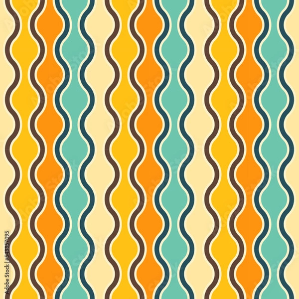 Obraz Retro seamless pattern - colorful nostalgic background design