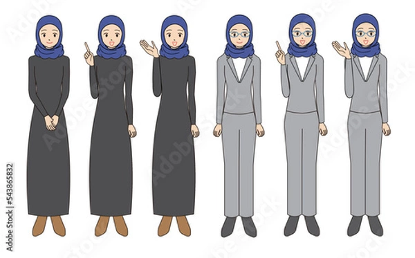 Obraz ヒジャブを付けたイスラム教徒の女性