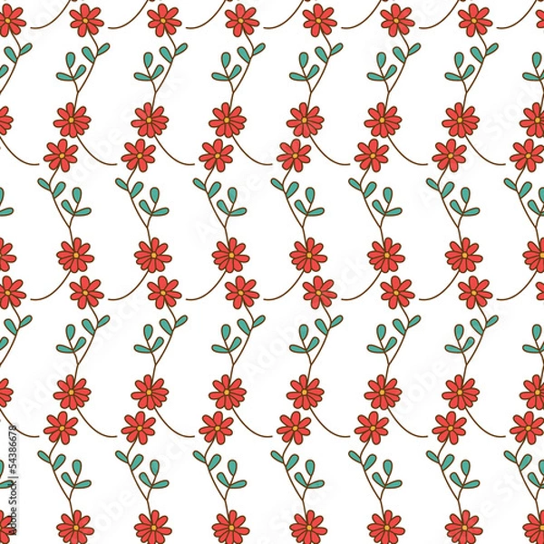 Obraz Seamless of flower background pattern , Vector illustration