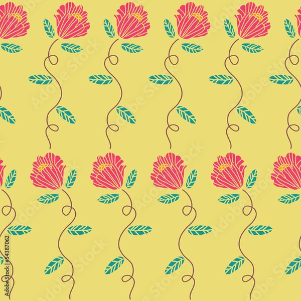 Obraz Seamless of flower background pattern , Vector illustration