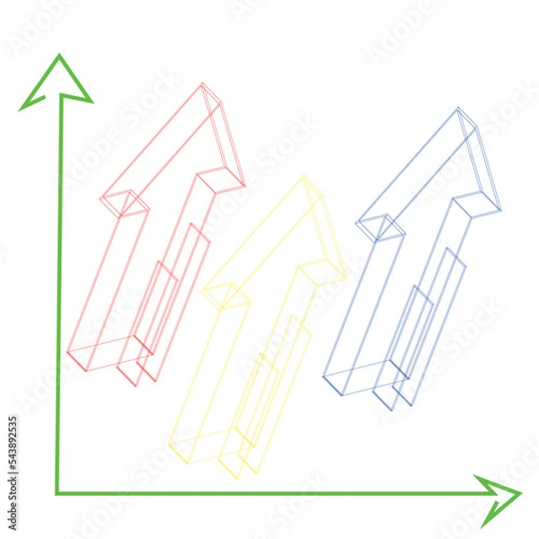 Obraz arrows in the graph. Business.