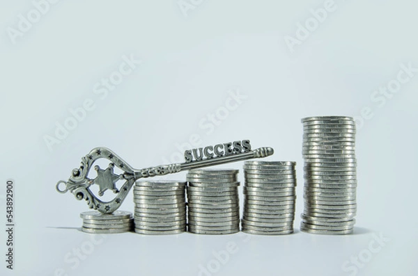 Obraz Key on stacked coins