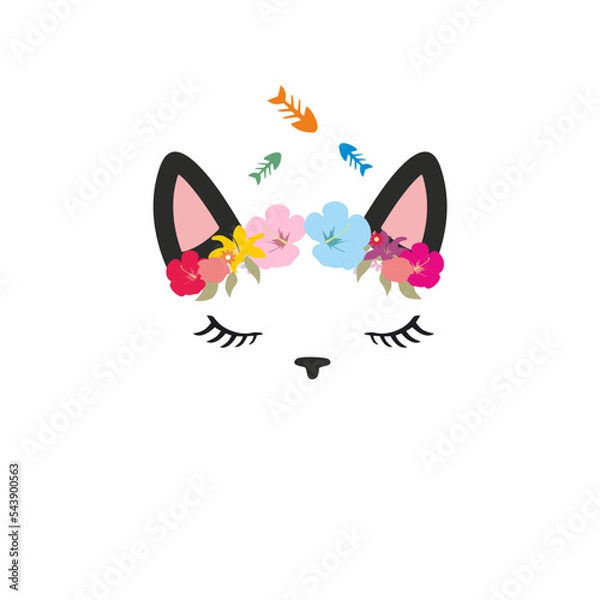 Obraz Postcard cat with a fish