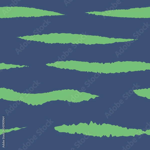 Fototapeta Zebra stripes seamless pattern. Blue design with green stripe print. Vector illustration.
