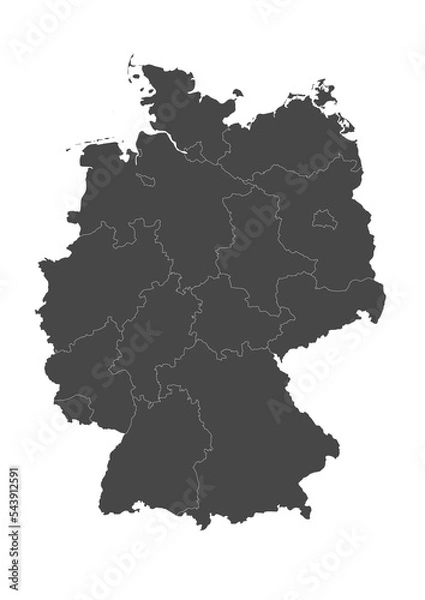 Fototapeta Vector map of Germany with provinces
