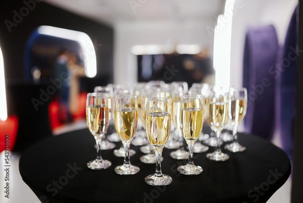 Obraz champagne for a buffet for an evening dinner