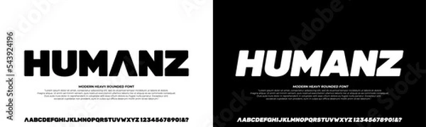Fototapeta Modern Heavy Bold Rounded Font. Uppercase Number and Symbol. Design vector illustration
