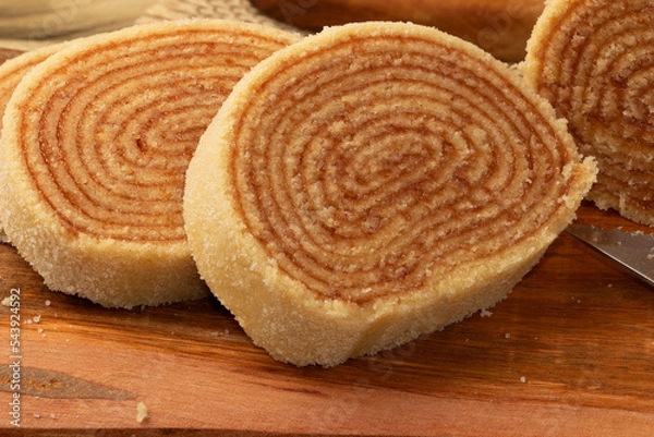 Obraz Brazilian roll cake close up.