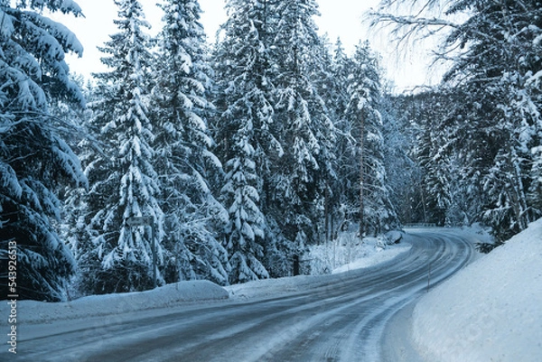 Obraz Wintry road in Norway