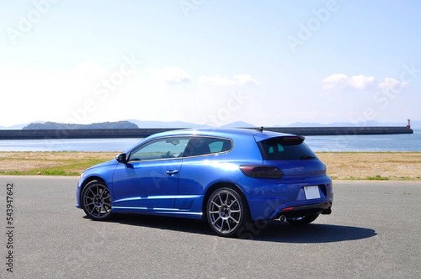 Fototapeta 青い輸入車