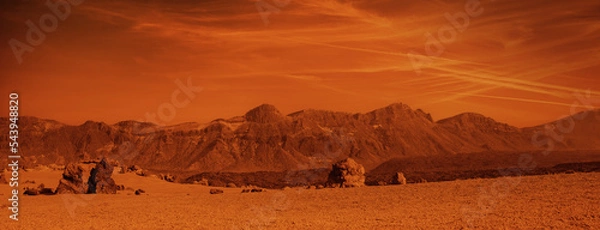 Obraz Martian Mountains of the Desert Landscape of the Planet Mars