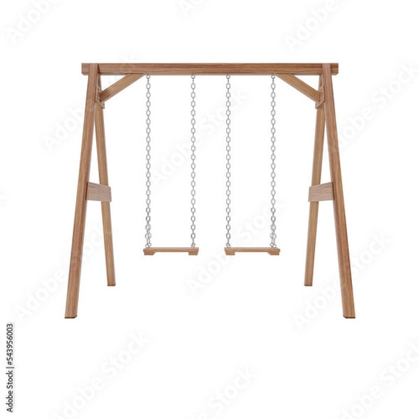 Obraz Double wooden swing