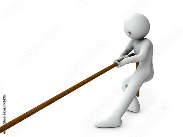 Obraz ロープを手繰り寄せる人物