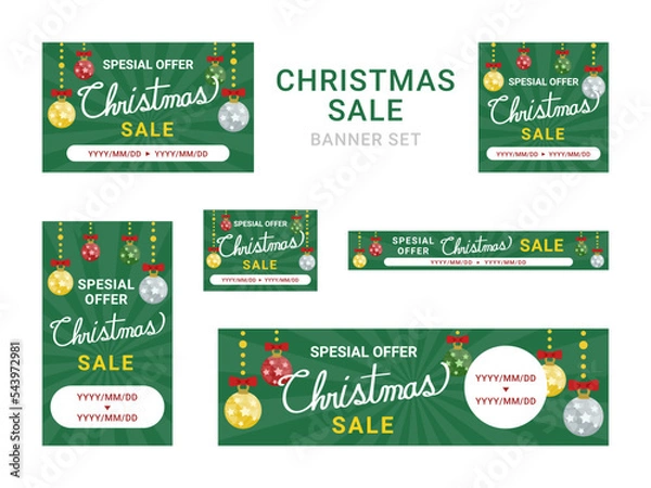 Fototapeta セール　クリスマスセール　バナーセット