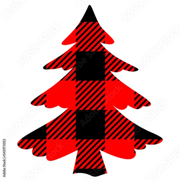 Obraz Christmas Tree Buffalo Plaid Pattern