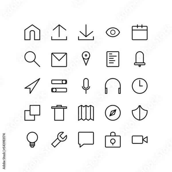 Fototapeta Web icon line style with thin lines
