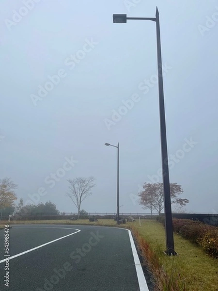 Fototapeta 濃霧で有名な京都縦貫道　由良川PA