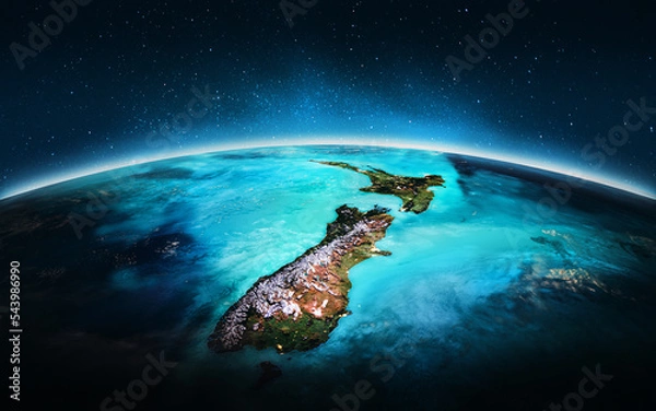 Fototapeta Planet Earth - New Zealand. Elements of this image furnished by NASA