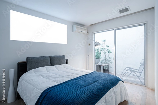 Fototapeta プロジェクターがある モダンスタイルのベッドルーム