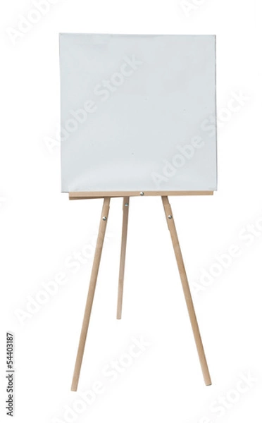 Fototapeta Easel for an artist with a clean canvas