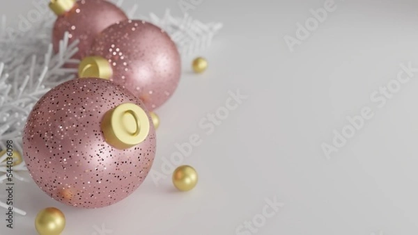 Obraz Christmas background with christmas balls. 3d rendering