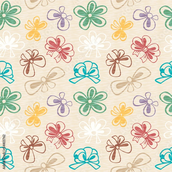 Fototapeta seamless pattern with gift bow