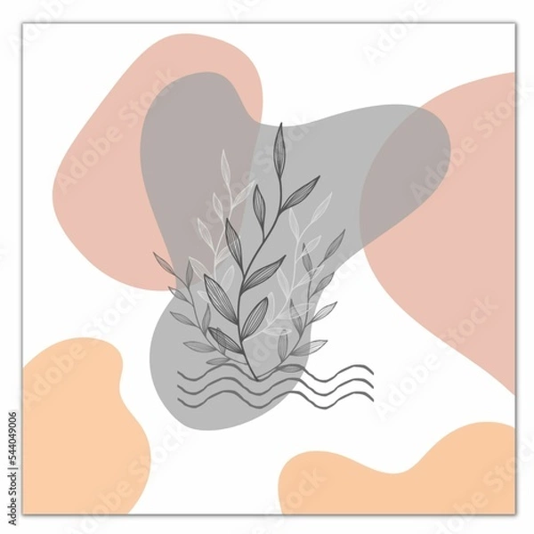 Fototapeta illustration of an abstract flower for wall decoration for the bedroom and hall and living room or background use or more in square size