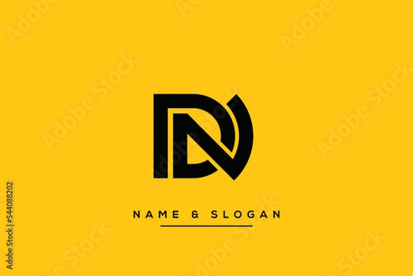 Obraz Alphabet letters DN, ND logo vector icon.