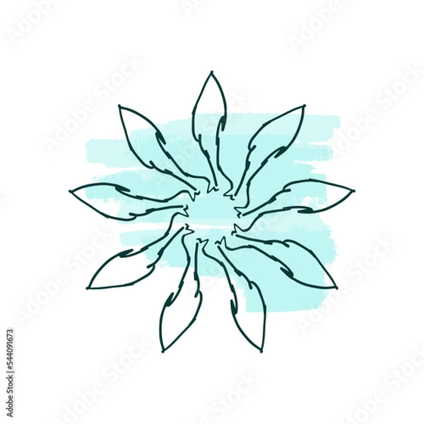 Obraz Delicate mint-peach. Colorful abstract gradient consisting of rectangles. Spectral dynamic background of square shape. Geometric collection. Vector.