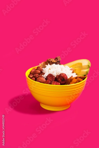 Fototapeta Beans in a Yellow Plate