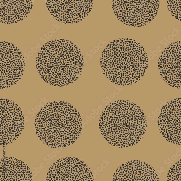 Fototapeta Animal print skin abstract vector hand-drawn seamles patterns with circles for textile design, paper, fabrics, digital, craft and ither design purposes
